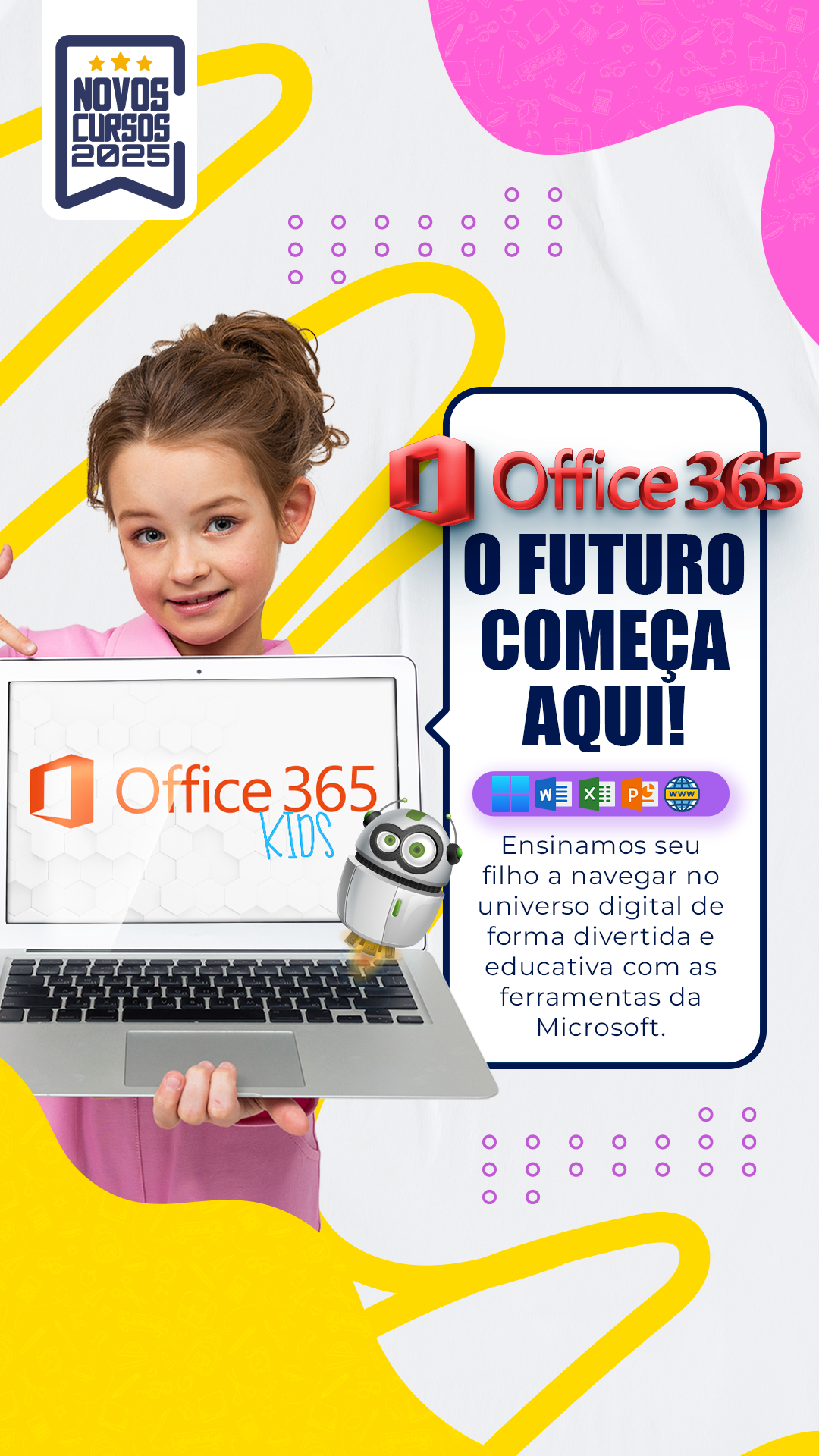 Crianças aprendendo informática de forma divertida no Arquipélago do Saber